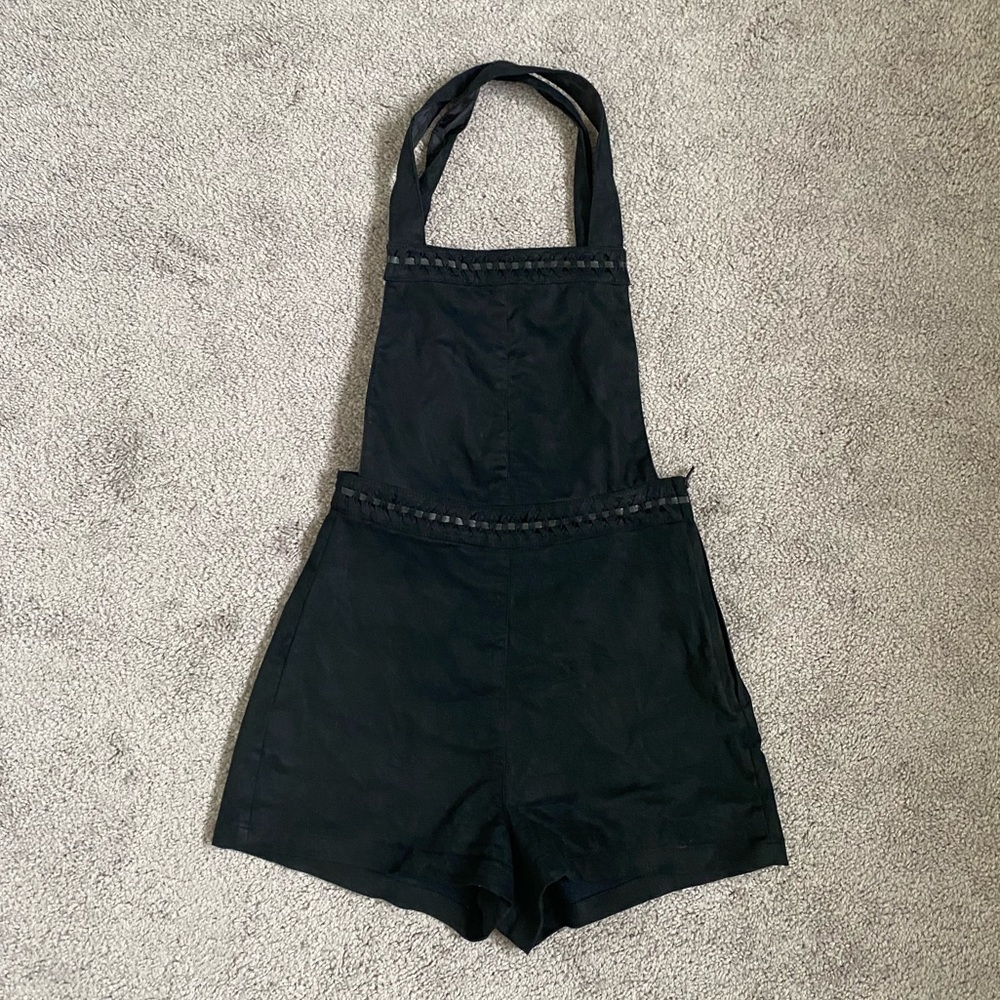 Peach skin Romper overall shorts